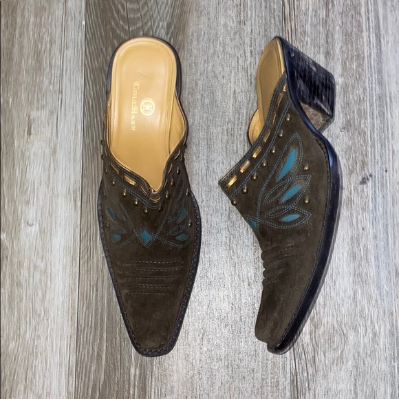 Cole Haan Morgan Suede Studded Mules - Picture 5 of 14